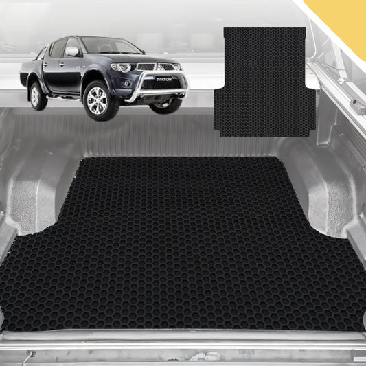 Outback GT 6D Pro Ute Tub Mat for Mitsubishi Triton Double Cab (MN) 2009-2015 (With Spray On Liner or No Liner) - Black