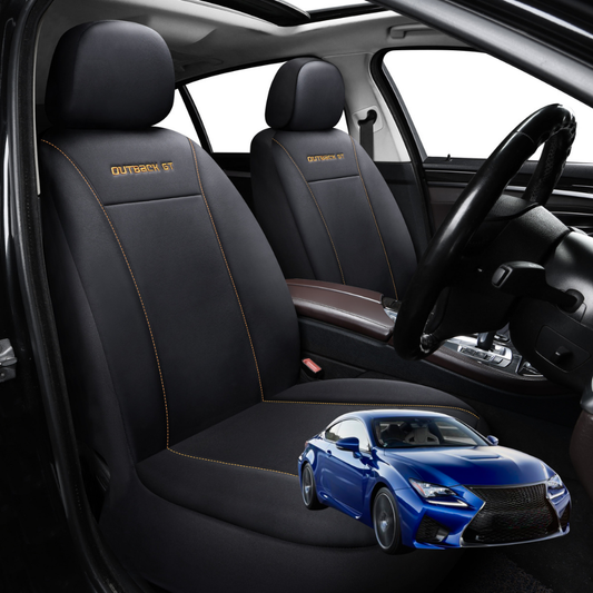 Car Seat Cover for Lexus RC 2014 - 2021 (10R) - Black-Front Only