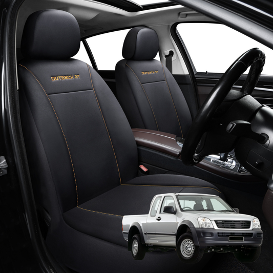 Car Seat Cover for Holden Rodeo 2003 - 2008 (2-Door Regular Cab and Extended Cab) - Black-Front Only
