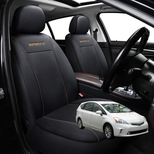 Car Seat Cover for Toyota Prius V 2012 - 2021 ZW40 - Black-Front Only