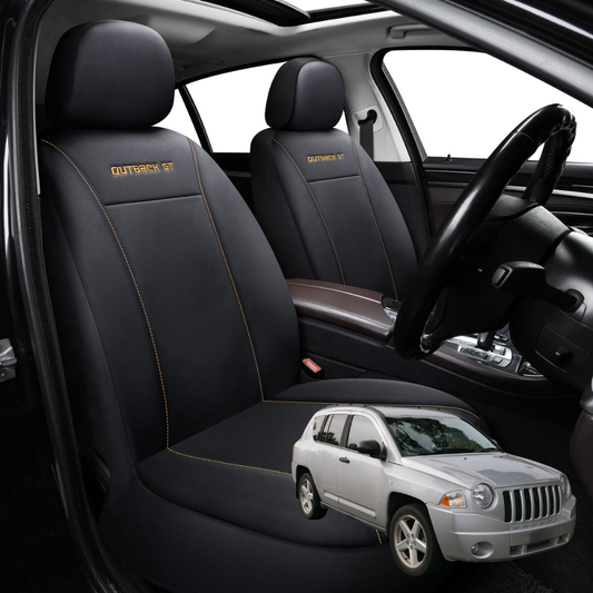 Car Seat Cover for Jeep Compass 2006 - 2017 (MK49) - Black-Front Only