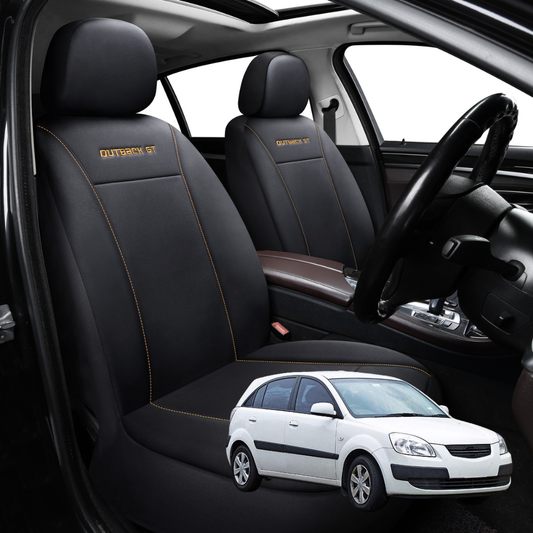 Car Seat Cover for Kia Rio 2005 - 2011 (JB) - Black-Front Only