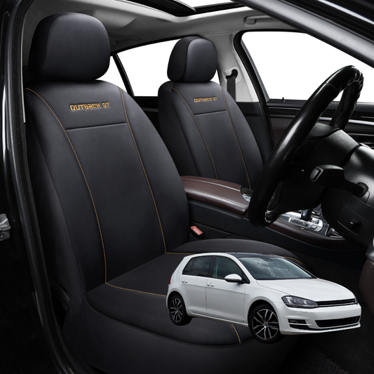 Car Seat Cover for VolksWagen Golf 2013 - 2021 Hatch/Wagon (MK7) - Black-Front Only