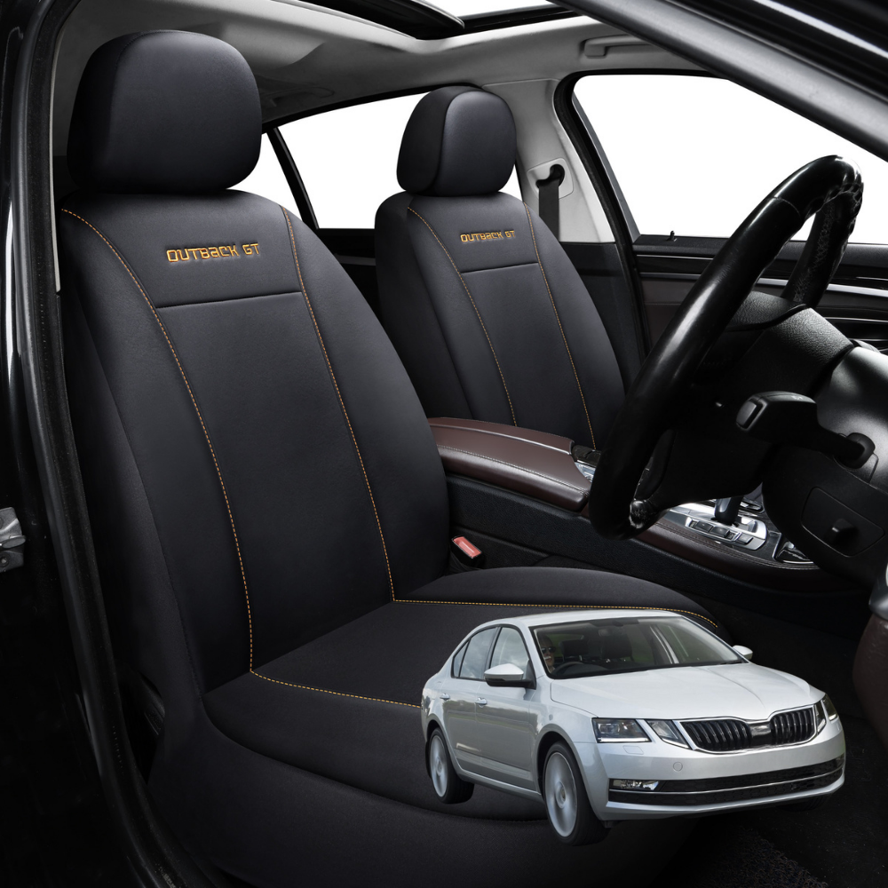 Car Seat Cover for Skoda Superb 2015 - Current (B8, typ 3V) - Black-Front Only