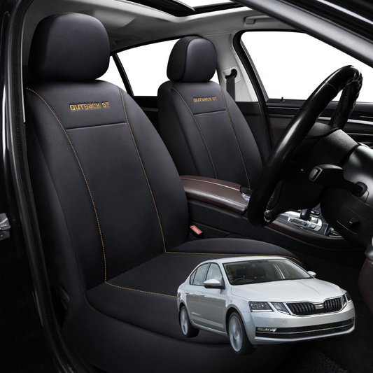Car Seat Cover for Skoda Superb 2015 - Current (B8, typ 3V) - Black-Front Only