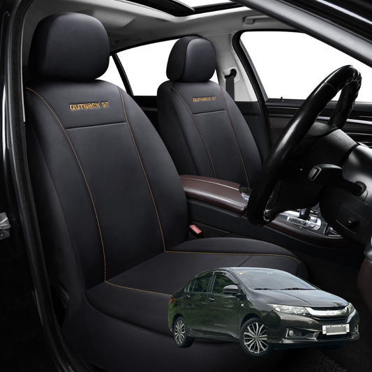 Car Seat Cover for Honda City 2014 - 2020  - Black-Front Only
