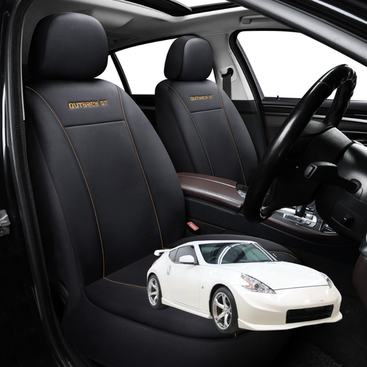 Car Seat Cover for Nissan 370Z Manual 2009 - 2021 Z34 - Black-Front Only
