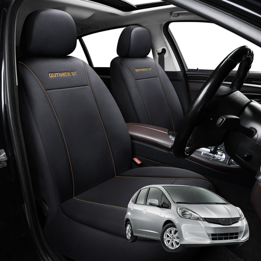 Car Seat Cover for Honda Jazz  2008 - 2014 (FIT GE/GG) - Black-Front Only