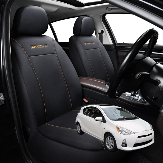 Car Seat Cover for Toyota Prius C 2012 - 2020 NHP10 - Black-Front Only