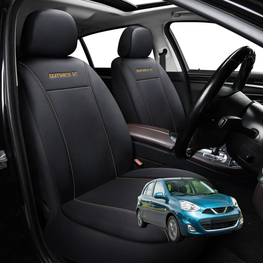 Car Seat Cover for Nissan Micra 2010 - 2017 (K13) - Black-Front Only