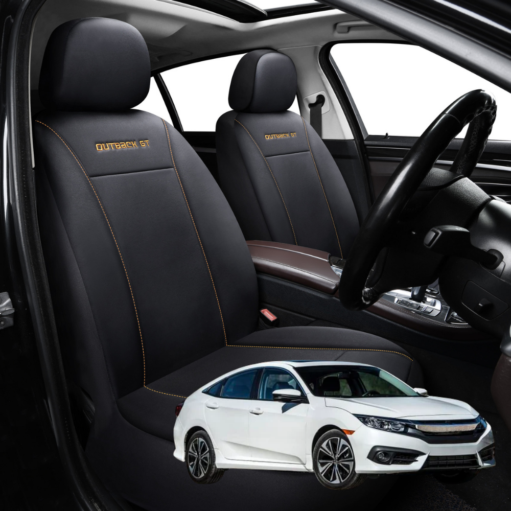 Car Seat Cover for Honda Civic 2016 - 2021 (10th Gen) - Black-Front Only