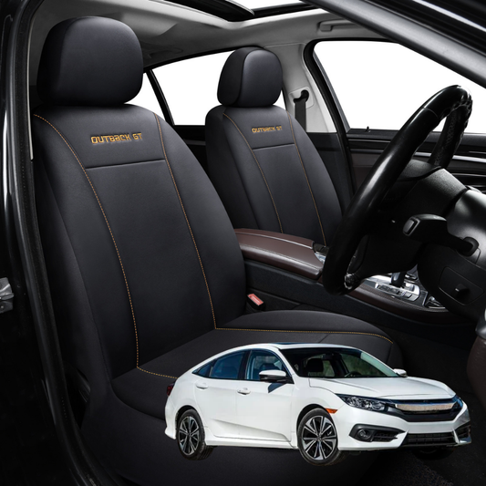 Car Seat Cover for Honda Civic 2016 - 2021 (10th Gen) - Black-Front Only