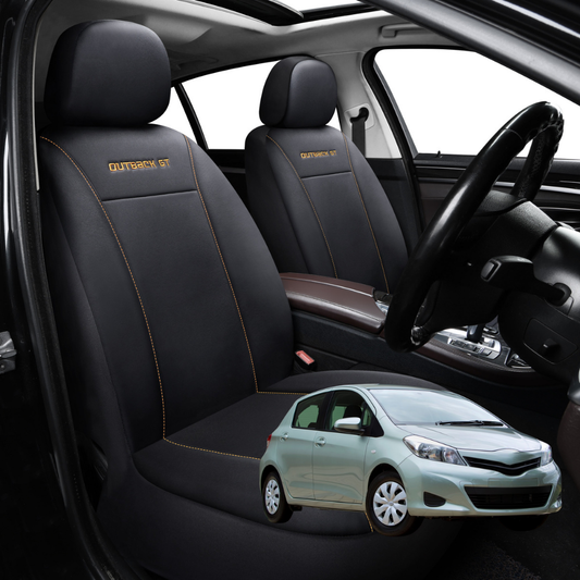 Car Seat Cover for Toyota Yaris 2011 - 2020 XP90, XP130 - Black-Front Only