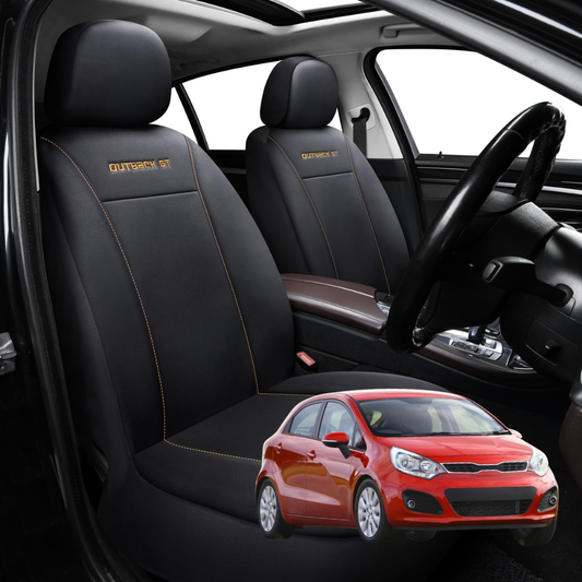 Car Seat Cover for Kia Rio 2012 - 2016 (UB) - Black-Front Only