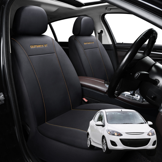 Car Seat Cover for Mazda 2 2007 - 2014 DE - Black-Front Only
