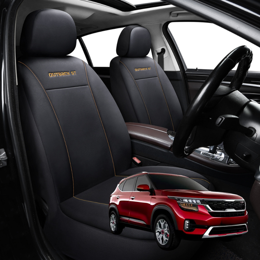 Car Seat Cover for Kia Seltos 2019 - Current (KX3 SP2c) - Black-Front Only