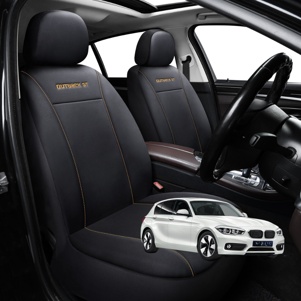 Car Seat Cover for BMW 1 Series 5-Door Hatch 2011 - 2019 (F20) - Black-Front Only