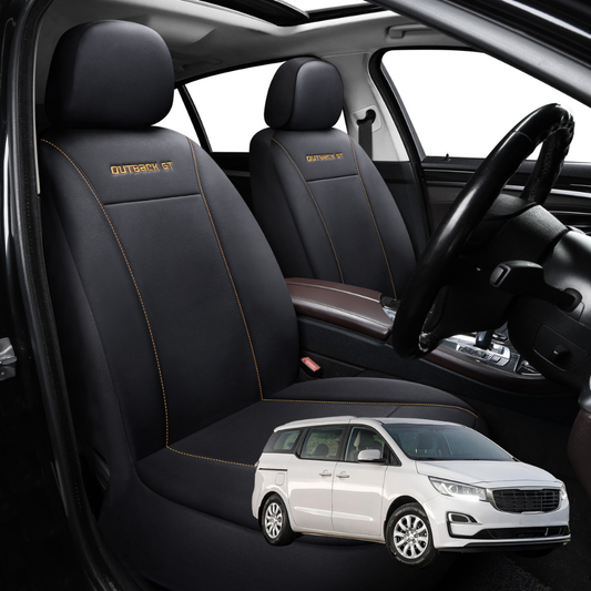 Car Seat Cover for Kia Carnival 2015 - 2020 (YP) - Black-Front Only