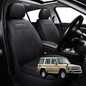Car Seat Cover for Toyota LandCruiser 70 Double Cab 2014 - Current  - Black-Front Only