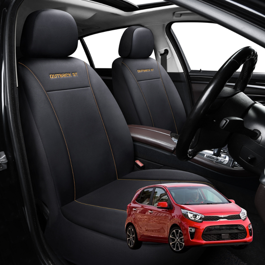 Car Seat Cover for Kia Picanto 2017 - Current (JA) - Black-Front Only