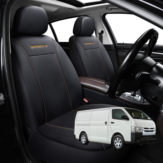 Car Seat Cover for Toyota Hiace Van 2019 - Current (LWB) - Black-Front Only
