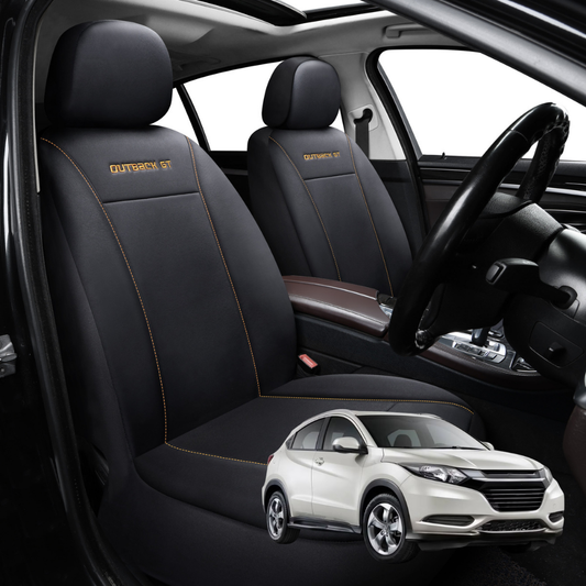 Car Seat Cover for Honda HR-V 2015 - 2021 (RU) - Black-Front Only