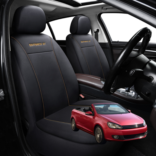 Car Seat Cover for VolksWagen Golf 2011 - 2013 Cabriolet (MK6) - Black-Front Only