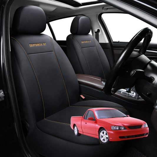 Car Seat Cover for Ford Falcon 2002 - 2008 Ute Single Cab (BA BF) - Black-Front Only