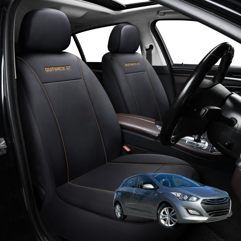 Car Seat Cover for Hyundai i30 2012 - 2016 (GD) - Black-Front Only