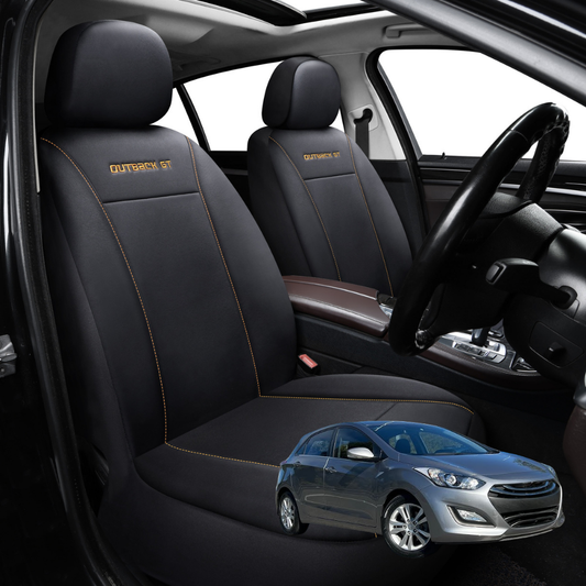Car Seat Cover for Hyundai i30 2012 - 2016 (GD) - Black-Front Only