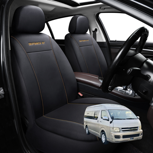 Car Seat Cover for Toyota Hiace Van 2005 - 2018 (Crew) - Black-Front Only
