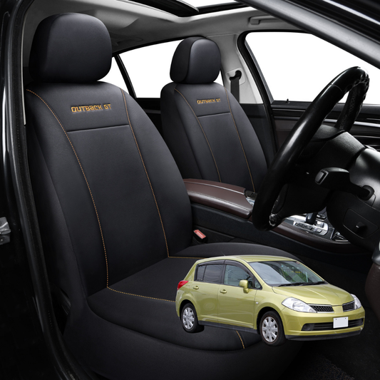 Car Seat Cover for Nissan Tiida 2006 - 2013 C11 - Black-Front Only
