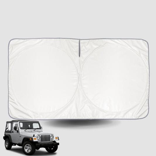 Windscreen Sun Shade for Jeep Wrangler Rubicon (JK)2007-2018 Universal Fit Window Visor UV Block