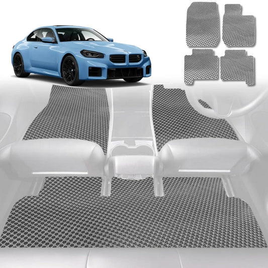 6D Diamond Car Floor Mats for All-new BMW M2 (G87)2023-Current-Full Set-Grey-Outback GT