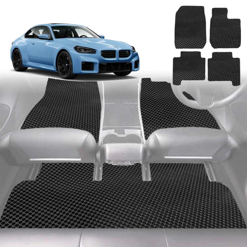 6D Diamond Car Floor Mats for All-new BMW M2 (G87)2023-Current-Full Set-Black-Outback GT