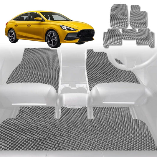 6D Diamond Car Floor Mats for All-new MG 5 2023-Current-Full Set-Grey-Outback GT