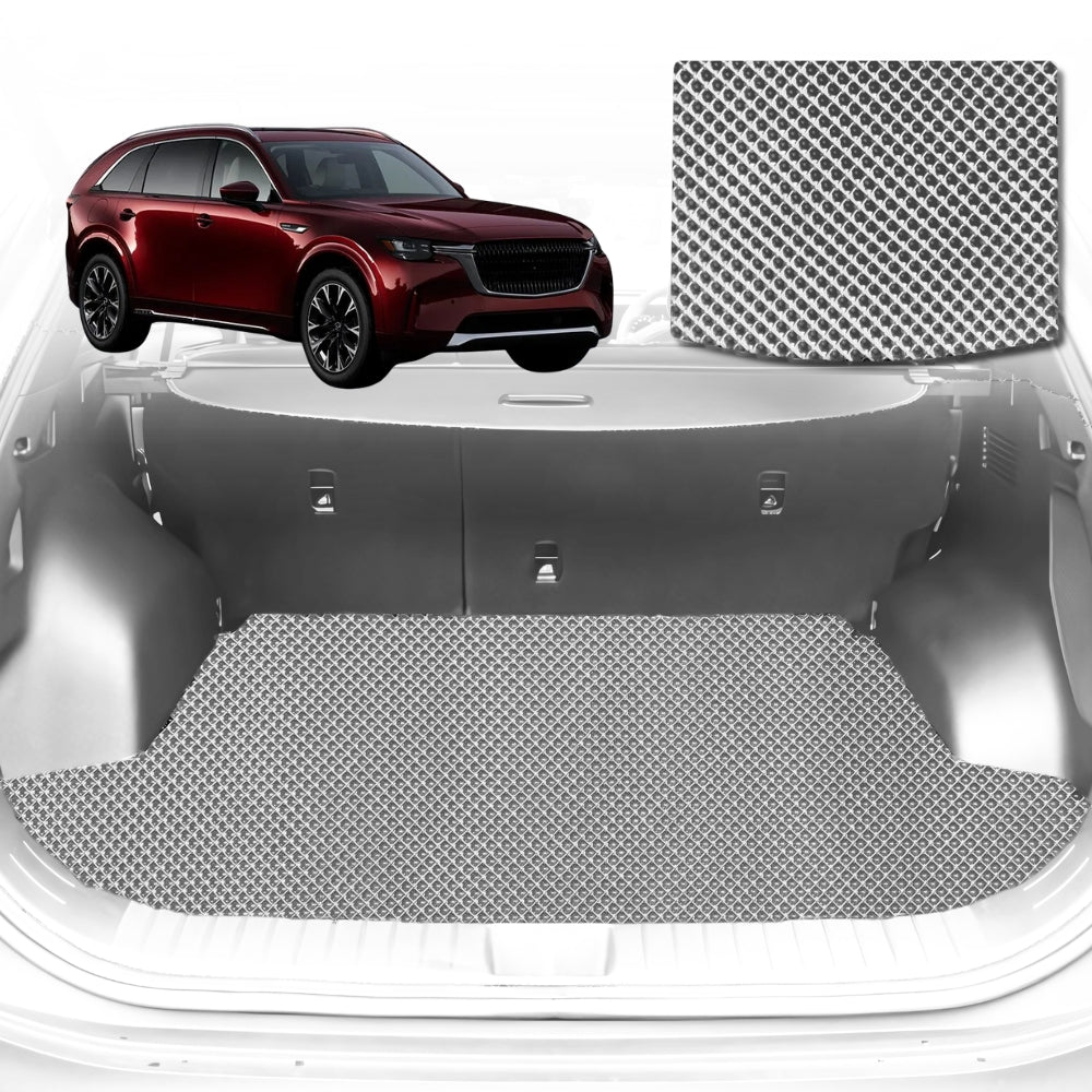 6D Diamond Car Boot Mat for All-new Mazda CX-90 2024-Current-7 Seater-Cargo Mat-Grey-Outback GT