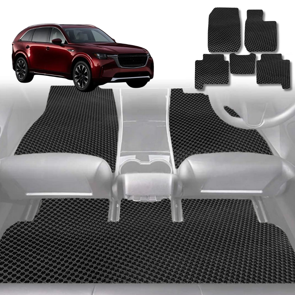 6D Diamond Car Floor Mats for All-new Mazda CX-90 2024-Current-Ultimate Set-Black-Outback GT