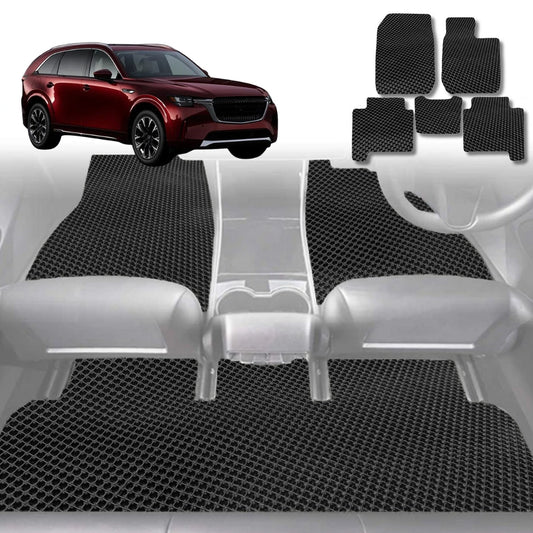 6D Diamond Car Floor Mats for All-new Mazda CX-90 2024-Current-Ultimate Set-Black-Outback GT