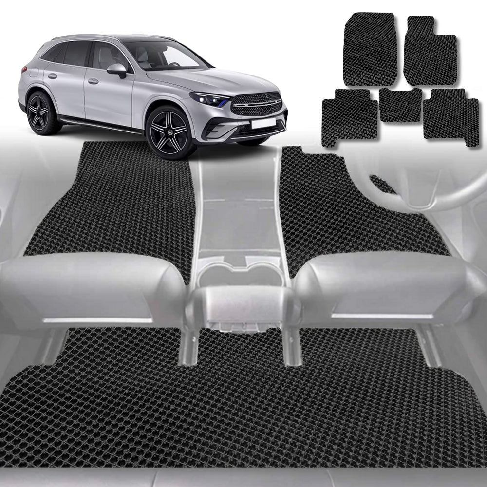 6D Diamond Car Floor Mats for All-new Mercedes-Benz GLC (X254)2023-Current-Full Set-Black-Outback GT