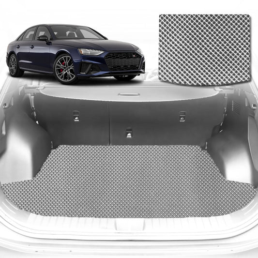 6D Diamond Car Boot Mat for Audi A4 S4 RS4 (B9)2016-Current-Sedan-Cargo Mat-Grey-Outback GT