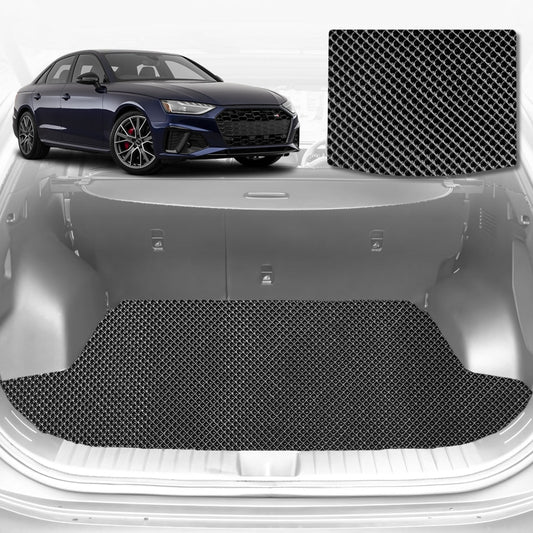 6D Diamond Car Boot Mat for Audi A4 S4 RS4 (B9)2016-Current-Sedan-Cargo Mat-Black-Outback GT