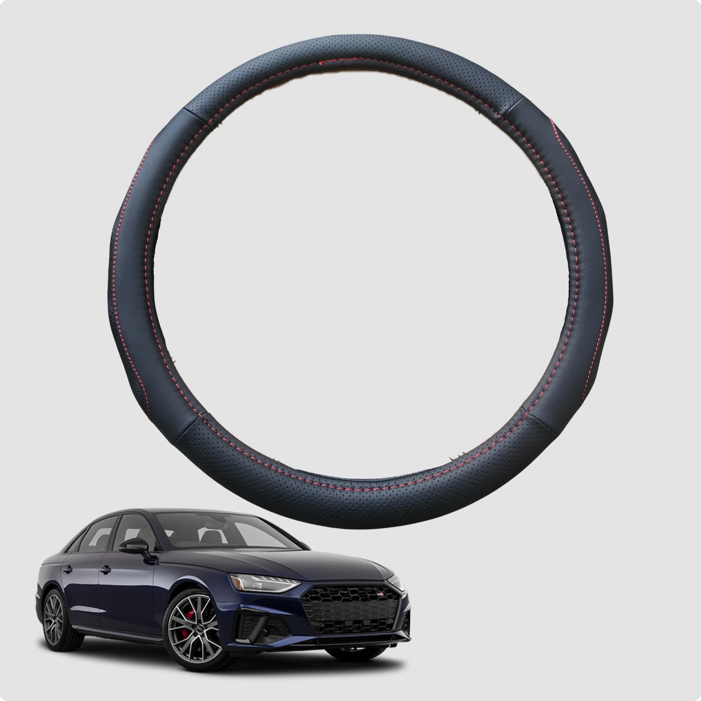 Steering Wheel Cover for Audi A4 S4 RS4 2016-Current 38CM Leather | Circle