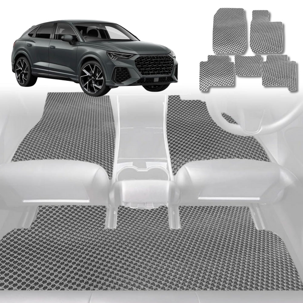 6D Diamond Car Floor Mats for Audi Q3 RSQ3 F32018-Current-Full Set-Grey-Outback GT