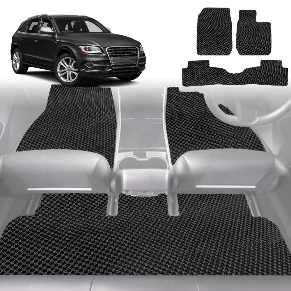6D Diamond Car Floor Mats for Audi Q5 SQ5 2017-Current-Full Set-Black-Outback GT