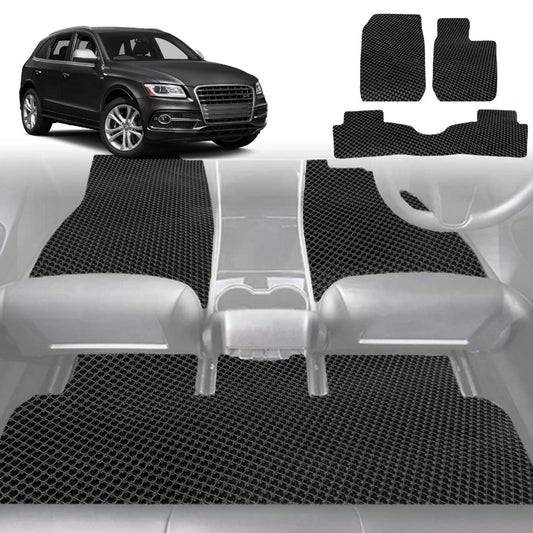 6D Diamond Car Floor Mats for Audi Q5 SQ5 2017-Current-Full Set-Black-Outback GT