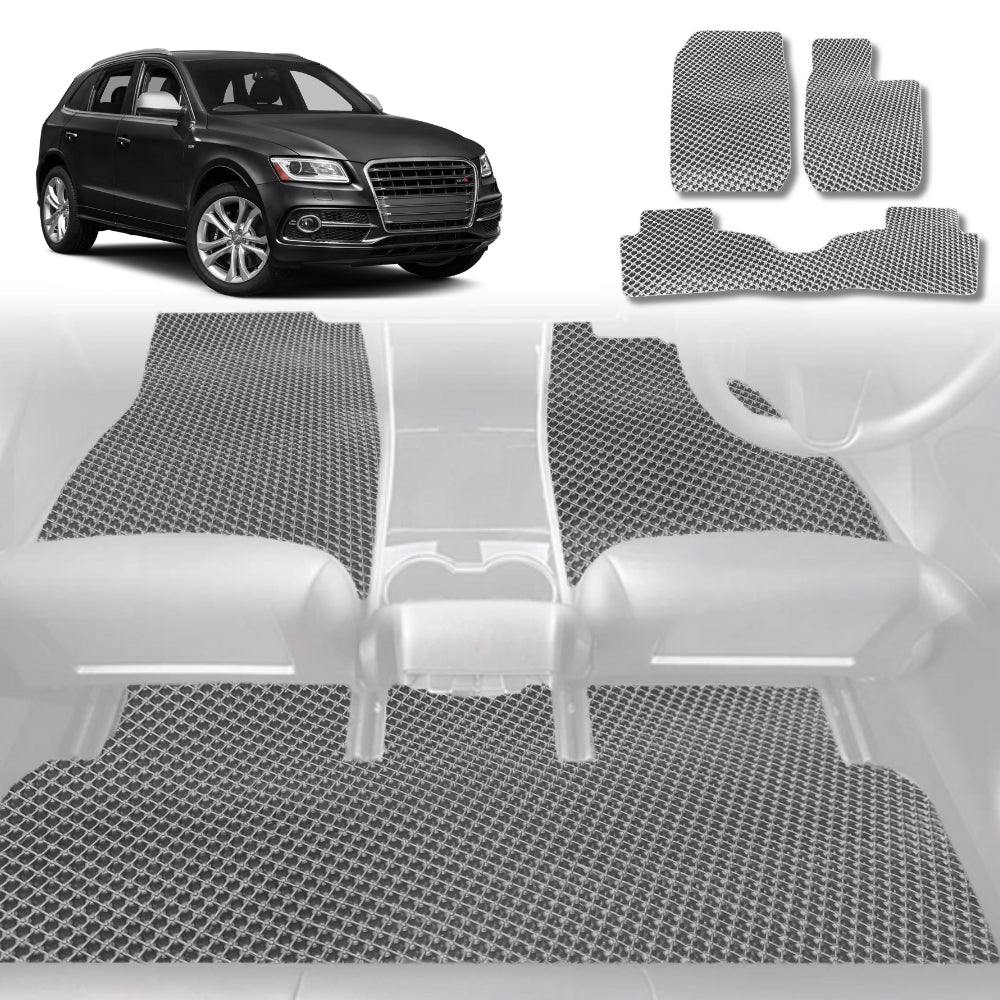 6D Diamond Car Floor Mats for Audi Q5 SQ5 2017-Current-Full Set-Grey-Outback GT