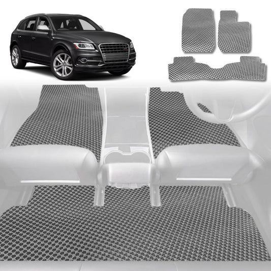 6D Diamond Car Floor Mats for Audi Q5 SQ5 2017-Current-Full Set-Grey-Outback GT
