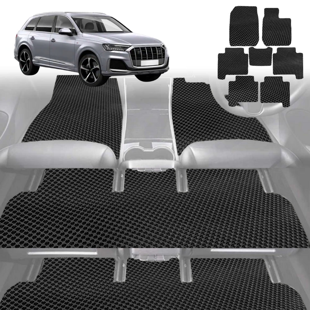 6D Diamond Car Floor Mats for Audi Q7 SQ7 2005-2015-Ultimate Set-Black-Outback GT