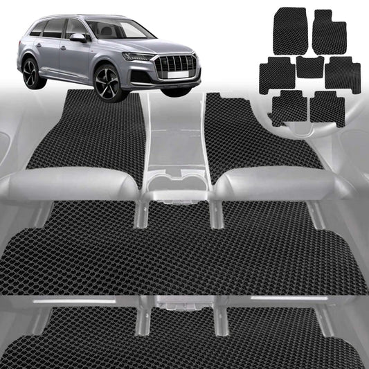 6D Diamond Car Floor Mats for Audi Q7 SQ7 2005-2015-Ultimate Set-Black-Outback GT